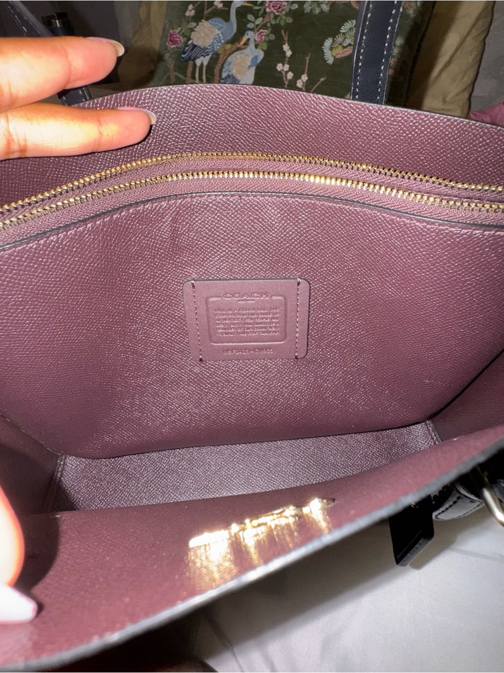 COACH Mollie Tote Bag 25 - Signature Small Tote in Brown with Black Trim - Picture 13 of 16
